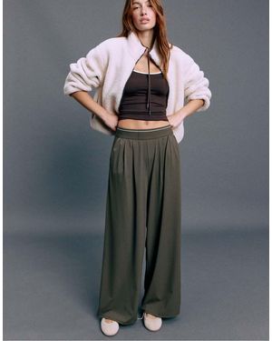 Stradivarius Palazzo jogger Trousers With Elastic Waistband - Green