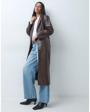 Object Trench Maxi Elegante - Blu