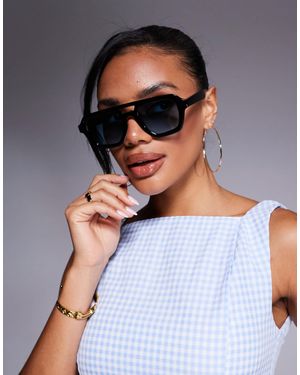 ASOS Angular Aviator Sunglasses - Black