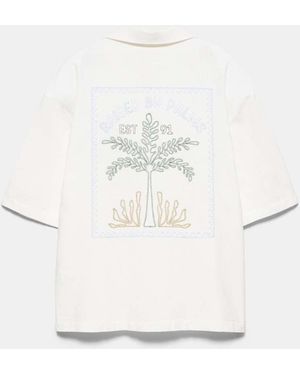Pull&Bear Short Sleeve Palm Tree Shirt - Natural