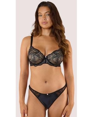 Playful Promises Idol Lace Balconette Bra - Black