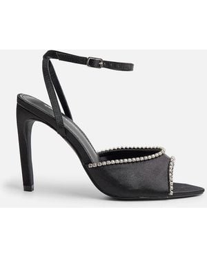 Public Desire Caught On Embelished Peep Toe Curved High Heel - White