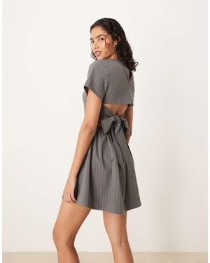 ASOS T Shirt Mini Dress With Open Back Tie Detail - Multicolor