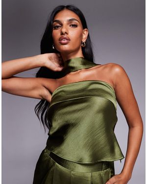 TFNC London Top bandeau avec foulard à l'encolure - olive - Vert