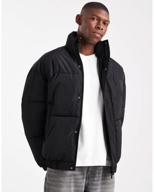 Only & Sons Oversized Cuffed Puffer Jacket - Blue