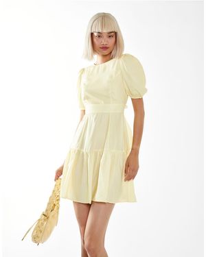 Glamorous Pleated-Open-Back Mini-Dress - White