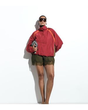ASOS Asos Design Curve Satin Lace Trim Short - Green