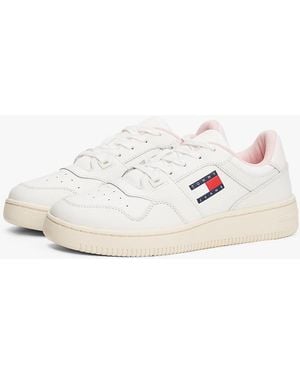 Tommy Hilfiger Essential Leather Fine Cleat Basketball Trainers - Natural