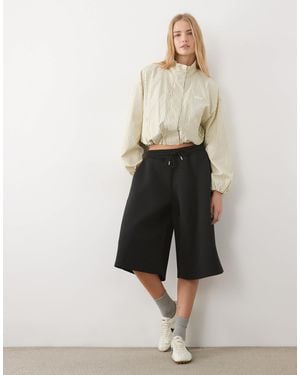 ASOS Tie Waist Jersey Bermuda - Natural