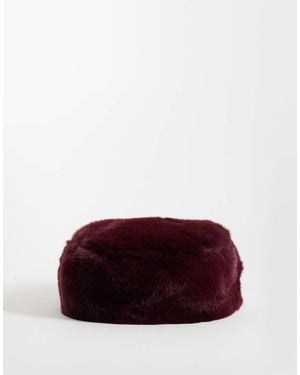 ASOS Faux Fur Pillbox Hat - Red
