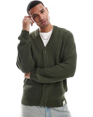 Only & Sons – gerippte strickjacke - Grün