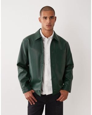 ASOS – hemdjacke aus kunstleder - Grün
