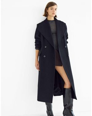 Stradivarius Langer filzmantel - Blau