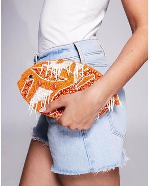 River Island Beaded Fish Bag - Grey