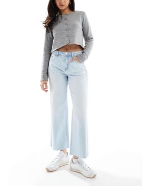 Stradivarius D96 Cropped Straight Jean - Blue