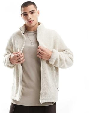 Threadbare Polar Con Cremallera De Borreguito De -Beis Neutro