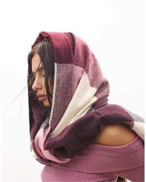 Stradivarius Checked Scarf - Pink