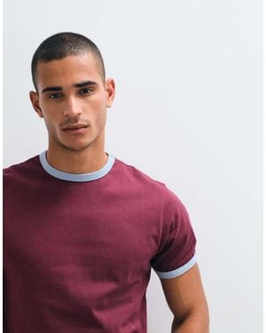 ASOS Regular Fit T-shirt With Contrast Ringer - Purple