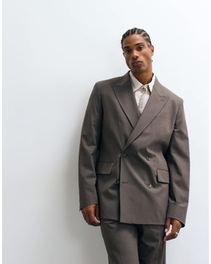 Mango – boston – zweireihiger regular-fit-anzugblazer - Weiß