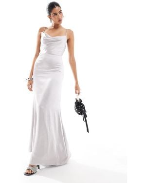 True Decadence Cowl Neck Slip Dress - White