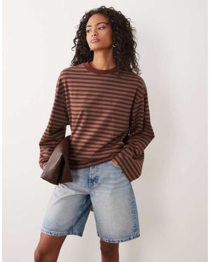 Gina Tricot Long Sleeve Top - Brown