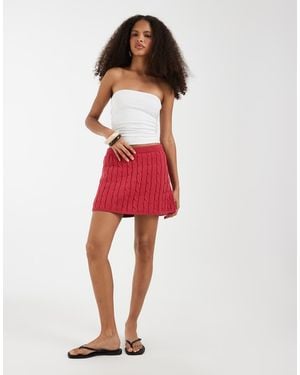 Gap Cotton Cable Knit Mini Skirt - Red