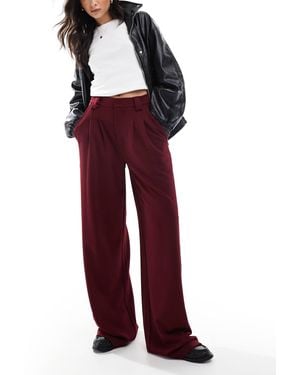 ASOS Wide Leg Trouser With Contrast Panel - Red