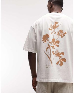 ASOS Oversized T-Shirt Met Grafische Bloemenprint - Wit