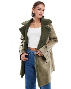 ONLY Borg Aviator Coat - Green