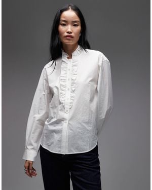 ARKET – langärmlige bluse aus reiner baumwolle - Grau