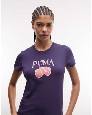 PUMA Graphic Cherry Tee Crew Neck - Blue