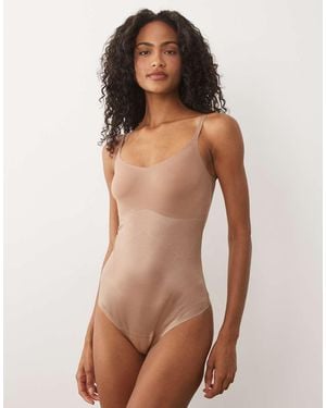 Spanx Shape Invisible Shaping Cami Lingerie Thong Bodysuit - Brown