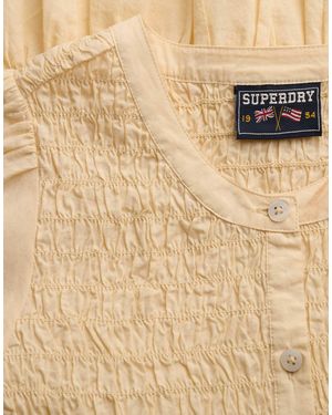 Superdry Kurzärmliges smoktop - Natur