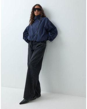ASOS Giacca Bomber Asimmetrica Oversize Con Collo A Imbuto Tecnico - Blu