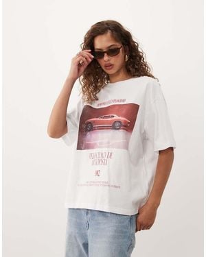 ASOS Oversized T-shirt With Sports Car Graphic - White