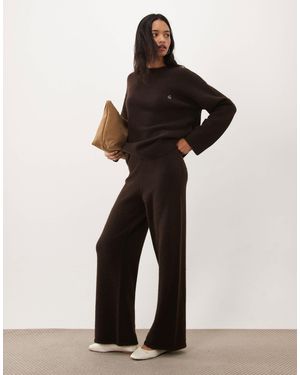 4th & Reckless Gestrickte wide-leg-hose als kombiteil - Schwarz