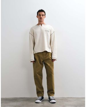 ASOS Relaxed Tapered Trousers With Belt And Pleats - White