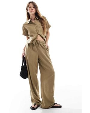ONLY Linen Mix Pull On Trousers Co-ord - Natural