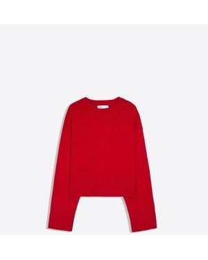 Bershka Pull col rond - Rouge