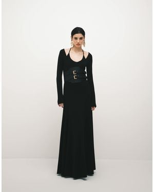 Mango Asymmetric Long Sleeve Maxi Dress in Green | Lyst