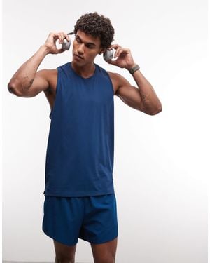 4505 Nylon Performance Mesh Quick Dry Racer Back Running Vest - Blue