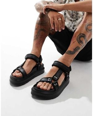 Bershka Buckle Strap Sandal - Black