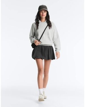 Oysho Compressive Checked Balloon Skirt - White