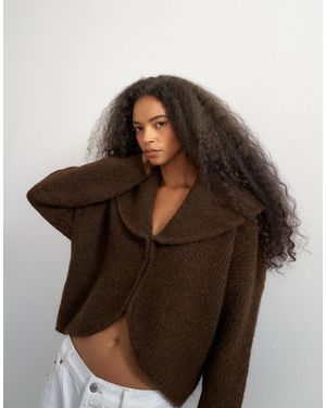 TOPSHOP Strick-cardigan mit schalkragen - Braun