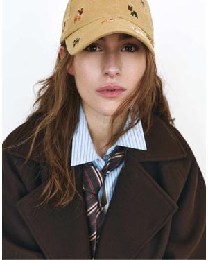 Pull&Bear Cap With Puppy Embroidery - Black