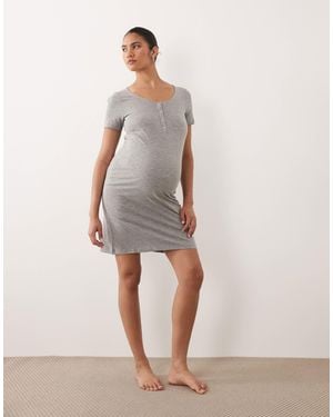 Mama.licious Mamalicious Maternity 2-pack Sleep Shirts With Nursing Function - Natural