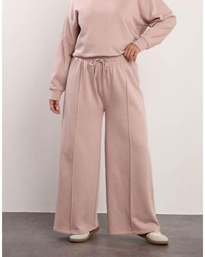 Yours Clothing Wide Leg Joggers - Pink