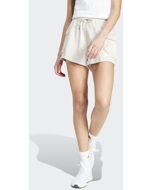 adidas Originals Essentials Small Logo French Terry Cargo Shorts - White