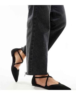 Asos Design Wide Fit Larna Pointed Ballet Flats - Black