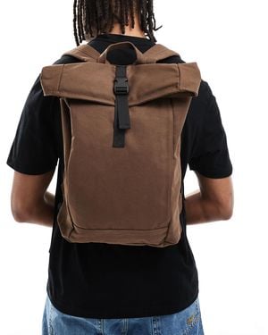 ASOS – rolltop-rucksack aus canvas - Schwarz